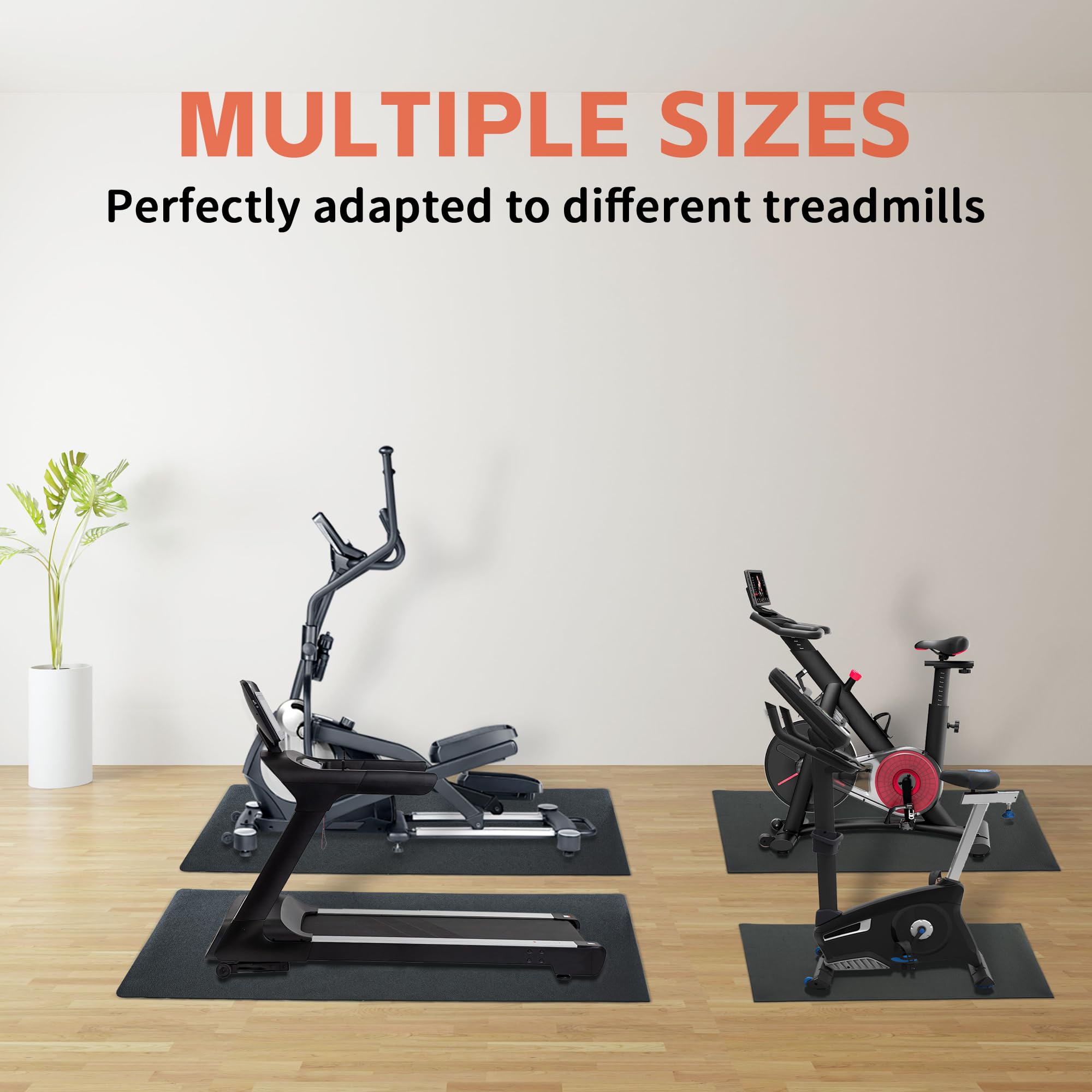 AKOZLIN Bodenschutzmatten, 6mm Hochdichte PVC-Bodenschutzmatten für Sportgeräte, Fitnessgeräte, Crosstrainer und Laufbänder, Rollentrainer Matte, Anti-Rutsch-Trainingsmatten