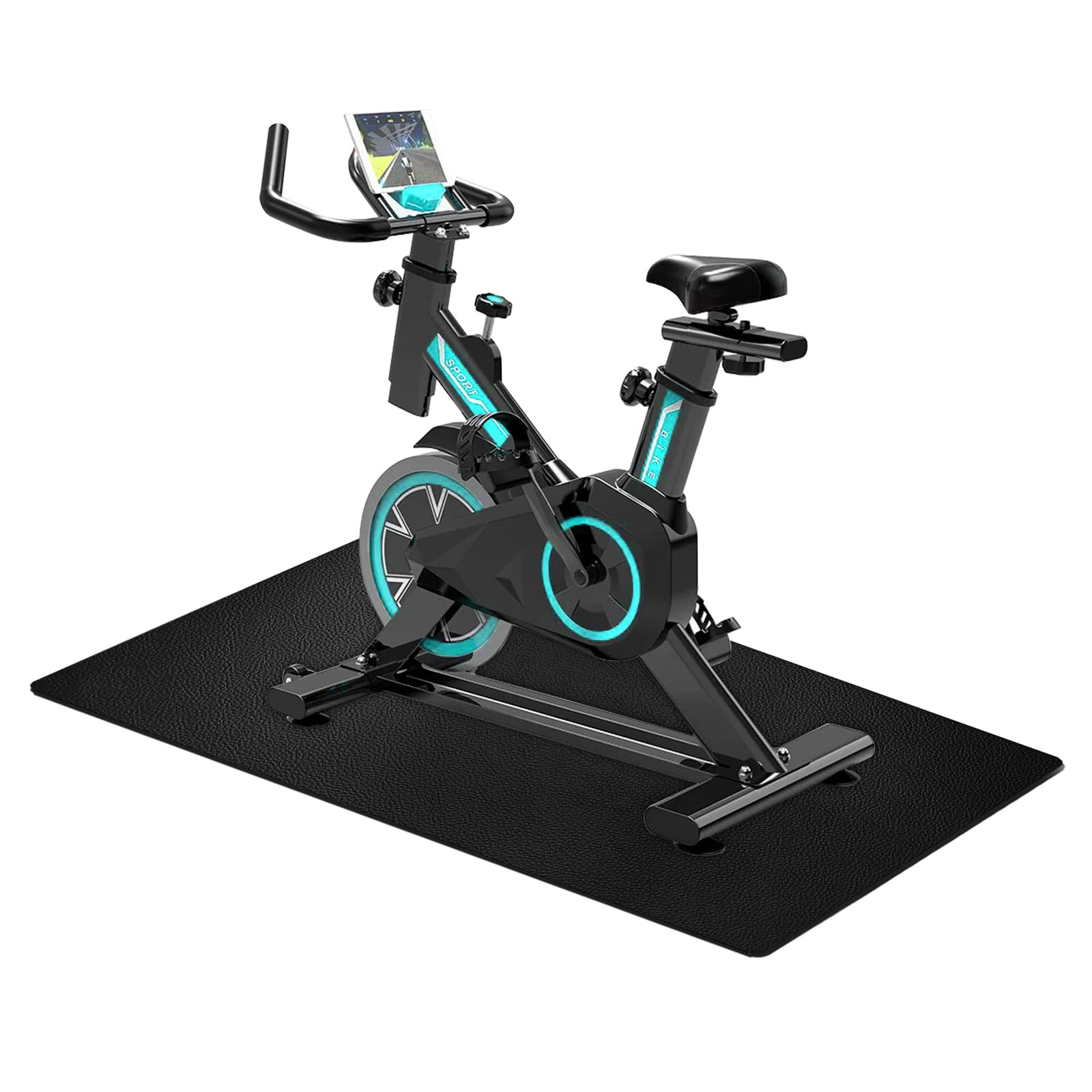 Stoßfeste Bodenschutzmatte für Laufbänder, 6 mm Dicke rutschfeste Unterlage für Fitnessgeräte, PVC-Bodenschutzmatte für Sportgeräte,Matten Fitnessraum Bodenmatte, auch als Yoga Matte(58 * 120 cm)